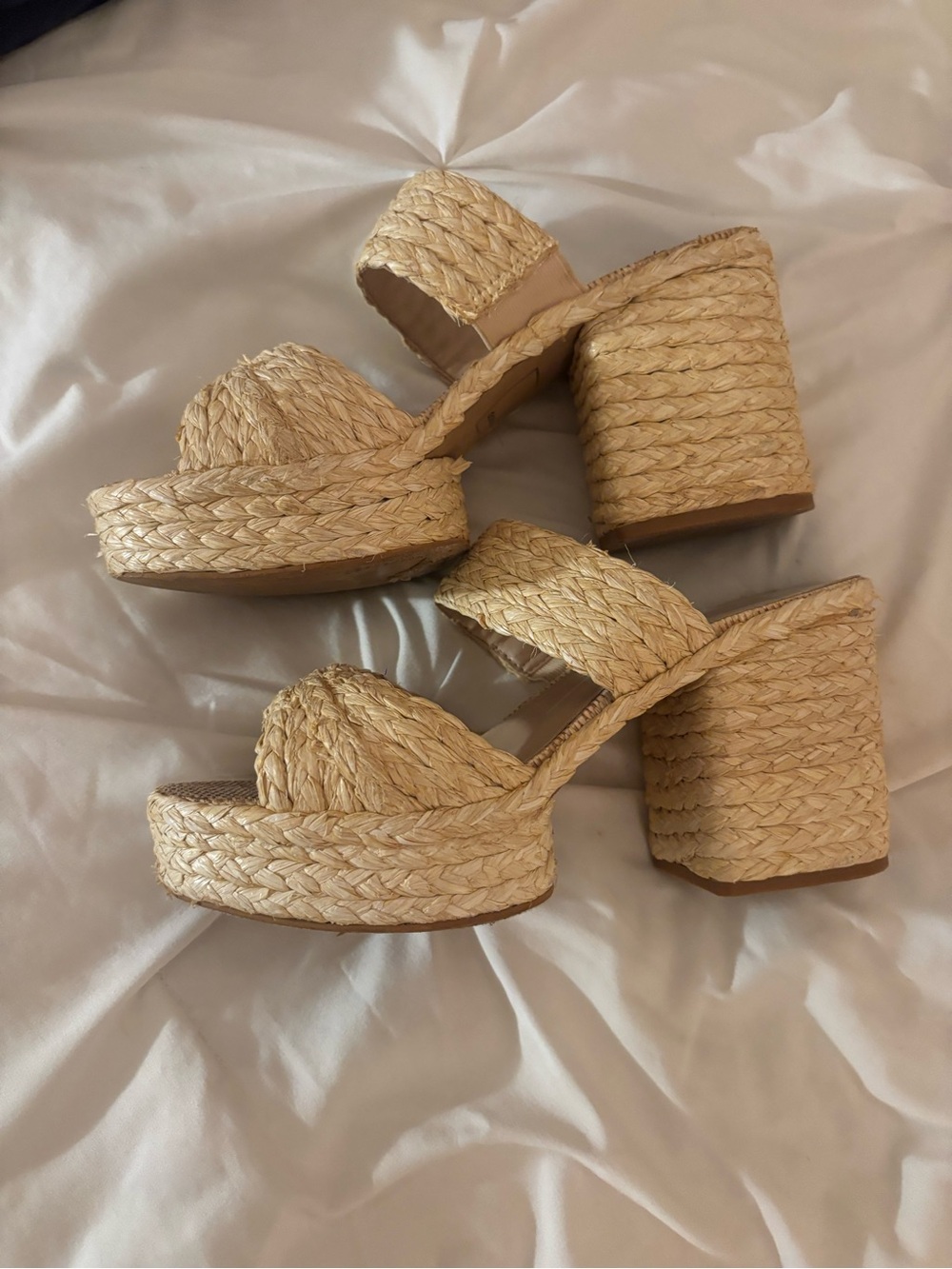 Dolce Vita Natural Woven Platform Wedge Sandals